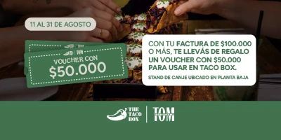 Comprá en TOM, comé en TACO BOX